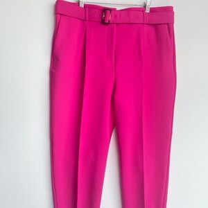 Ann Taylor Women's The Belted Taper Pant in Hot Pink Size 16